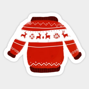 Ugly Christmas Sweater Reindeer Sticker